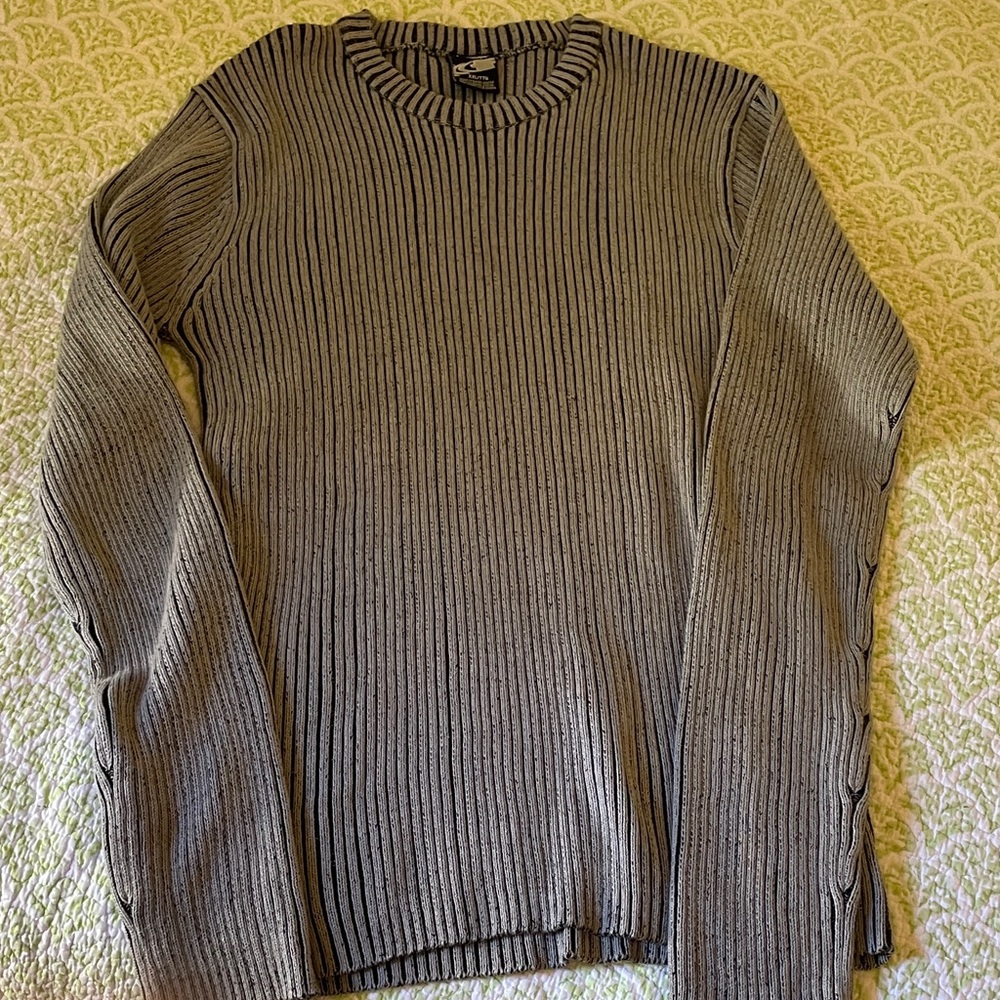 Men's Ribbed Crewneck Sweater - Gray